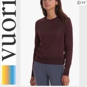 Vuori Daydream Crew Long Sleeve Crew - VW113 - M - Mulberry